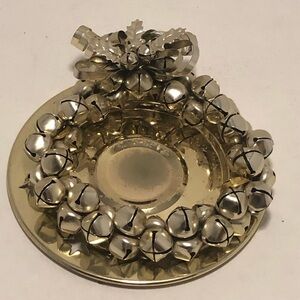 Holiday Gold Tone Bell Candle Decoration
